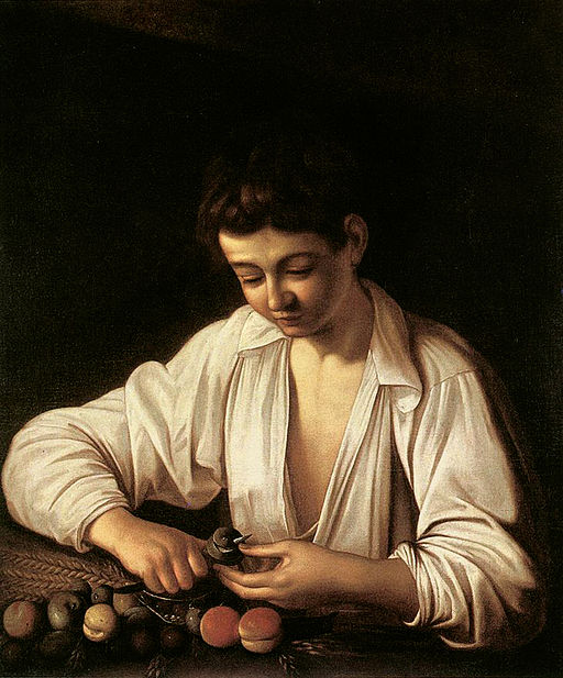Caravaggio A boy peeling fruit 1592