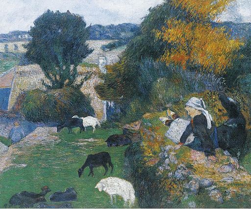 Paul Gauguin The Breton shepherdess 1886