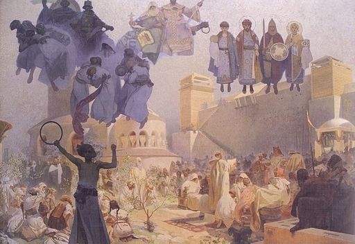 Alfons Maria Mucha The Introduction of Slavonic Liturgy 1912