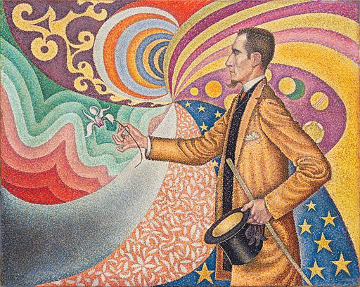Paul Signac Against the Enamel of a Background Rhythmic with Beats and Angles, Tones, and Tints, Portrait of M. Félix Fénéon 1890